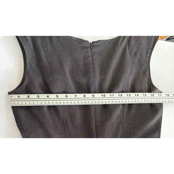 Calvin Klein Womens Grey White Checked Sleeveless A-Line Dress with Belt Size 10 - Picture 8 of 10